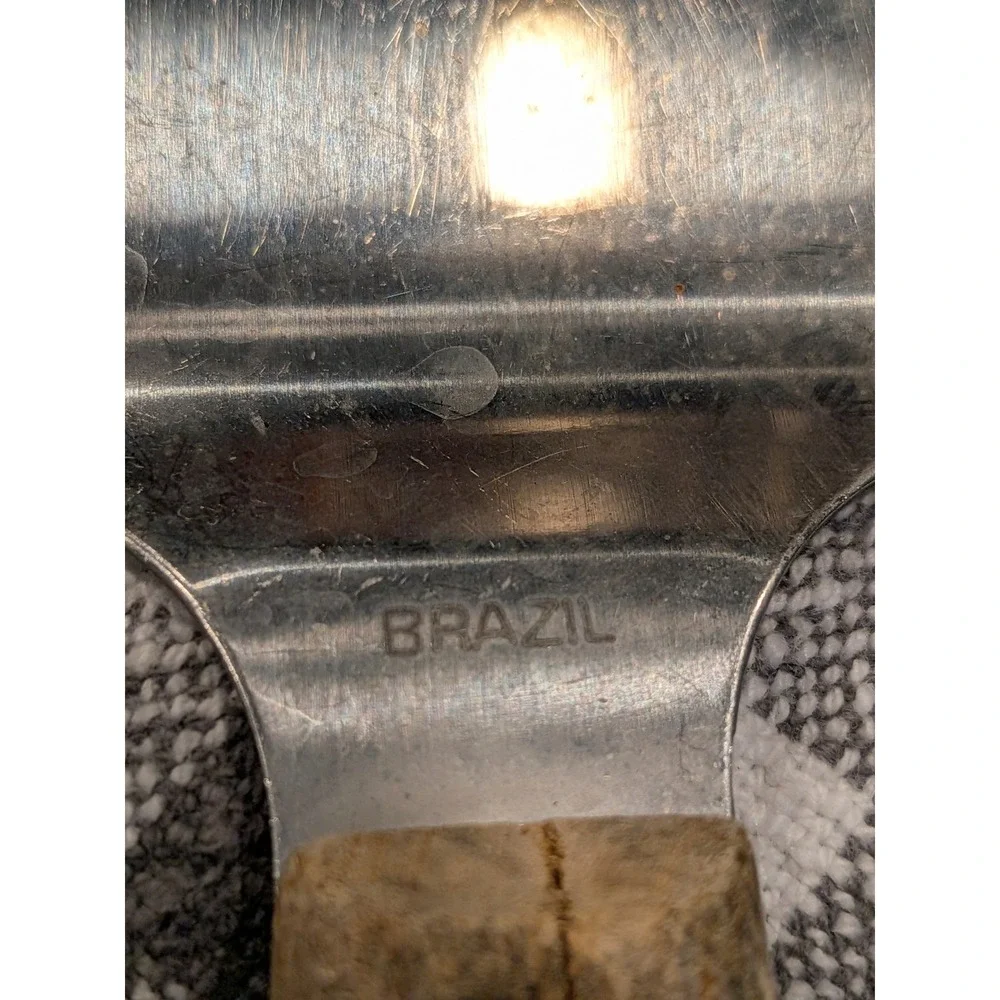 Vintage Ekco Econo-Cut‎ Pie Cake Server Stainless Steel Wood Handle Brazil